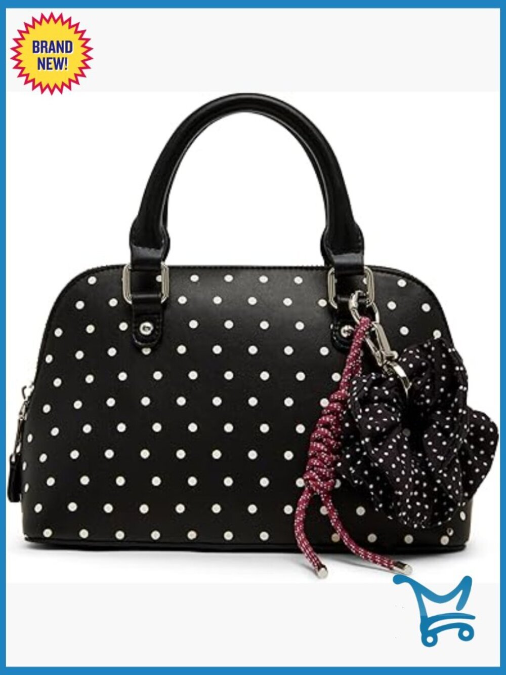 Mini Dome Satchel Crossbody Bag with Removable Strap Faux Leather